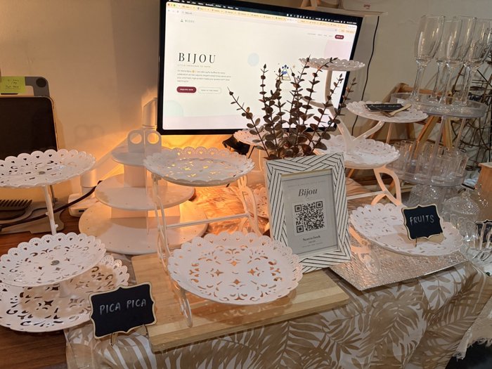 Bijou team setting up before the event